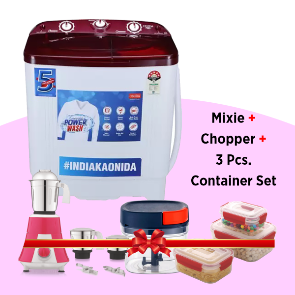 Buy Onida 6.5 kg 5 Star S65TR Red Semi Automatic Top Load Washing Machine - Vasanth & Co